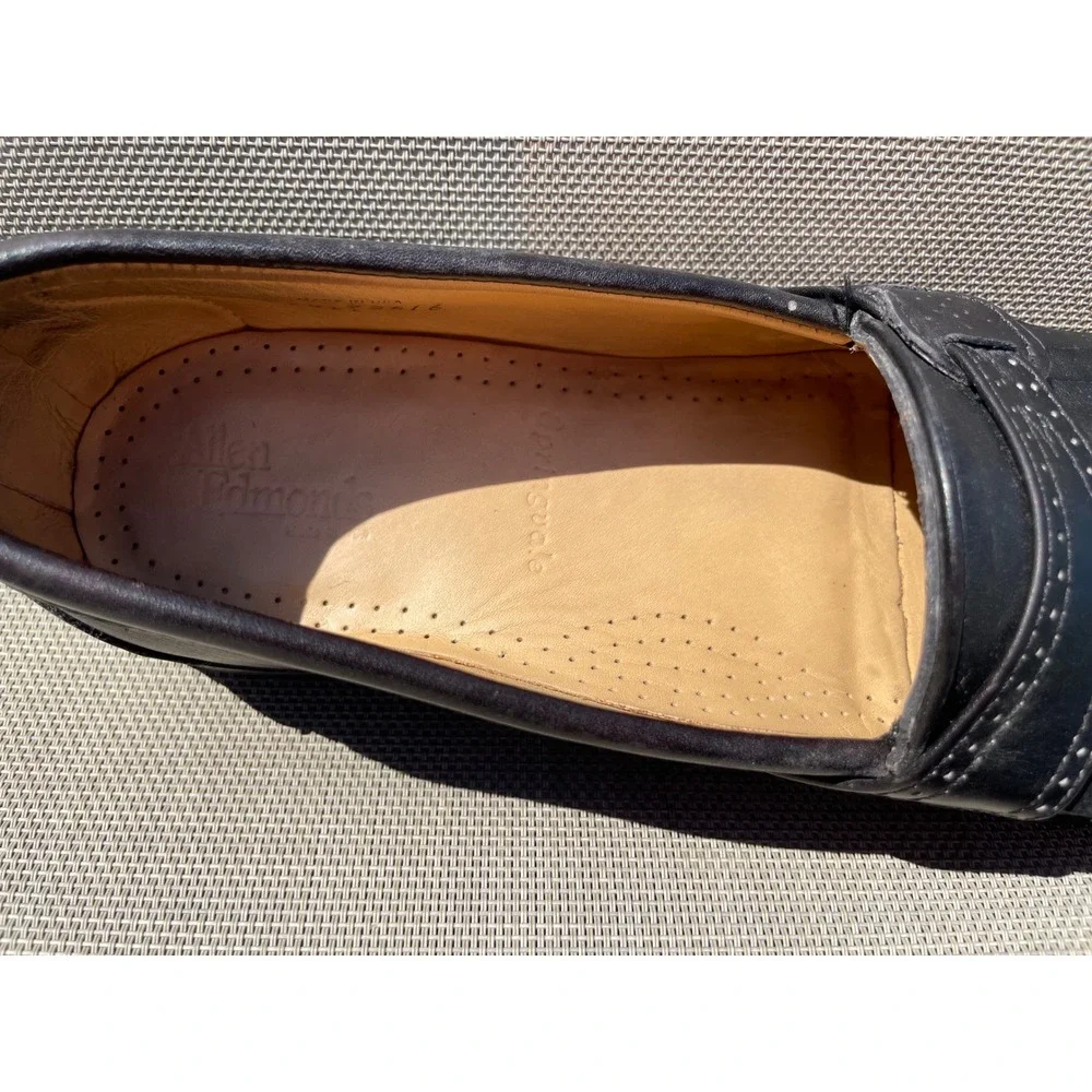 Allen Edmonds Springvale Mens Black Leather Kiltie Loafers Dress Shoes Size 9